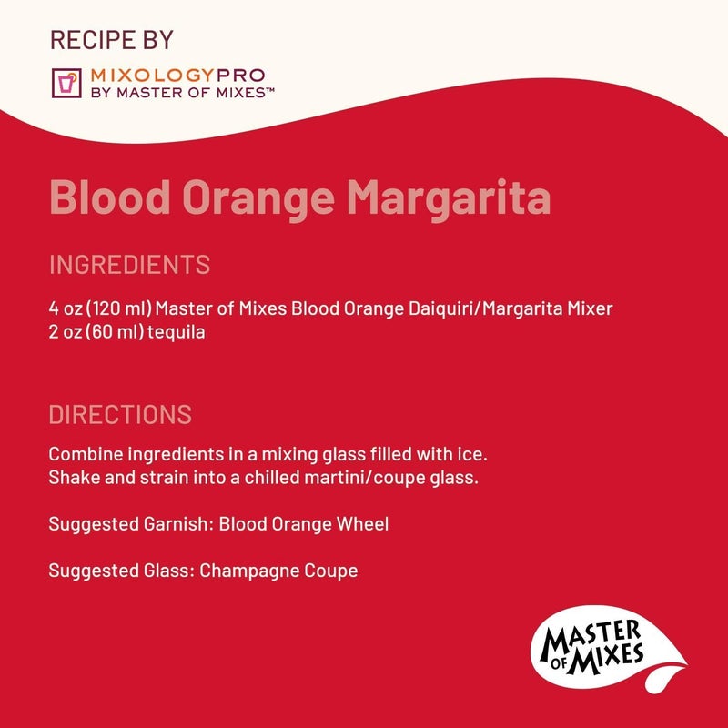 Master of Mixes Blood Orange Margarita Drink Mix, Ready To Use, 1 Liter Bottle (33.8 Fl Oz), Individually Boxed - Image 4
